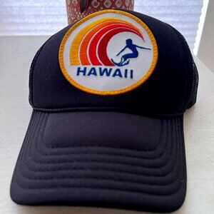 Aviator Nation - Black "Hawaii" Trucker Hat with surf Detail - OS